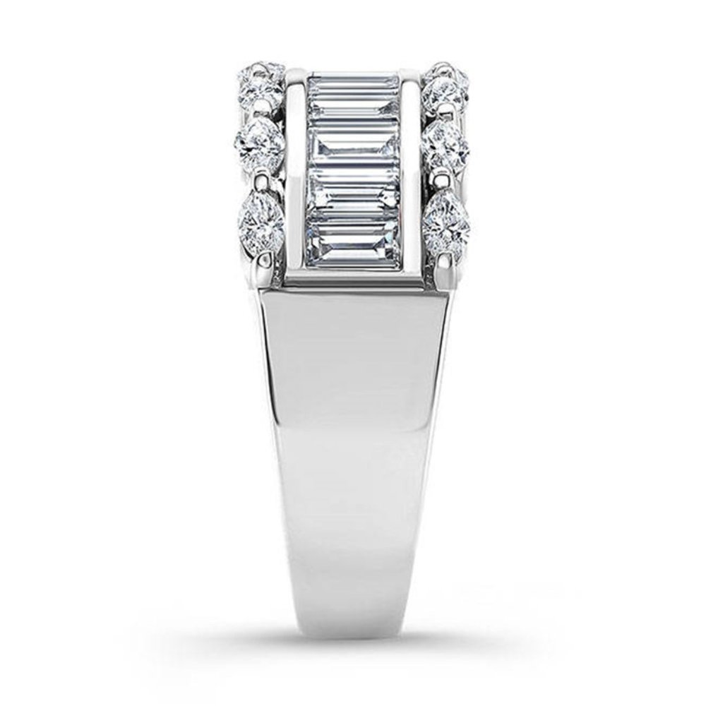 💥 Three Layer Gems Eternity Zircon Silver Fashion Ring for Women, EVGG1420 - Picture 4 of 7